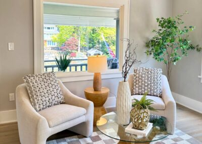 Staged living room in Portland