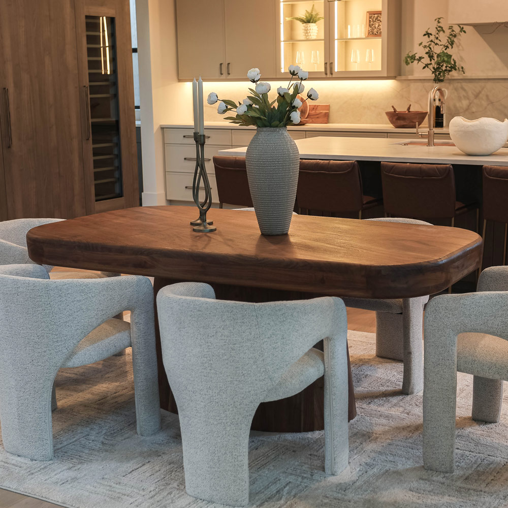 Staged home dining room in Portland with Atelier style Porter Designs 76