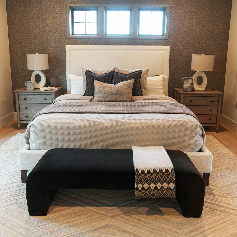 Staged home king bedroom in Portland