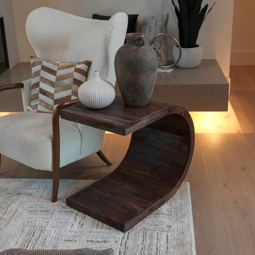 home staging service in Portland with Ellipse Curved End Table in Atelier style
